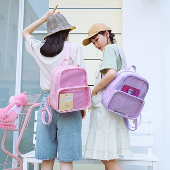 Сладък ясен прозрачен дамски раници PVC желе цвят студент ученически чанти мода Ita тийнейджърки чанти за училище раница