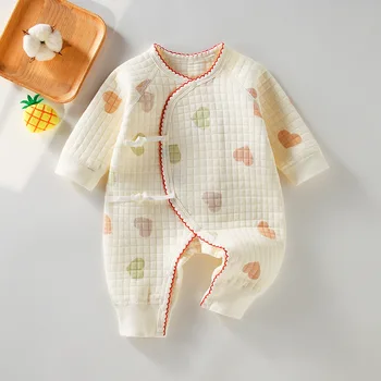 Новородено бебе Ританки есен зимно облекло бебе едно парче дрехи удебелени дрехи за катерене Момичета Момчета топли ританки