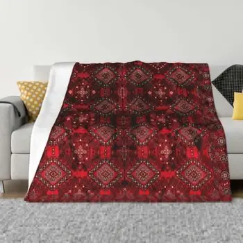 Ориенталски традиционен реколта кралски червен марокански стил дизайн хвърлят одеяло тежък разтегателен диван одеяла