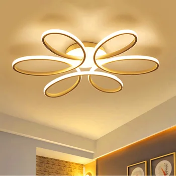 Домакински LED полилей Три цвята лампа за флъш монтиране 12W цвете дизайн таван светлини супер ярка грижа за очите за коридор стълбище