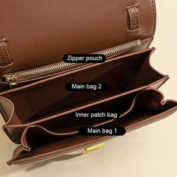 Кожена чанта за рамо жени регулируема каишка малка квадратна чанта метална ключалка мода пратеник чанта купувач чанта