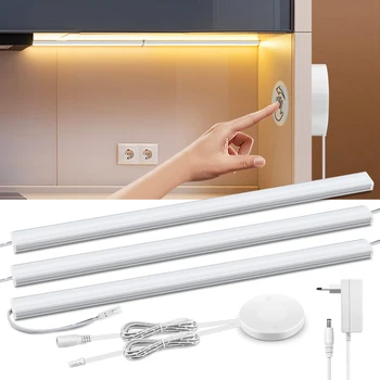 Серия за свързване LED под кабинета светлини с проникващо дърво ръчно сканиране докосване затъмняване превключвател Начало Кухня гардероб Бар лампа
