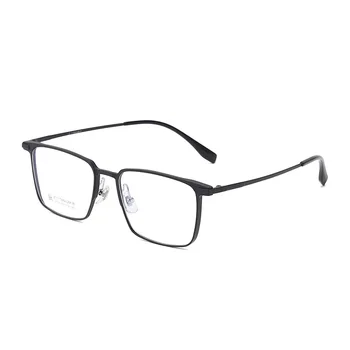 54mm нов ултра-лек алуминиев магнезий чист титанов очила ретро квадратни оптични рецепта очила рамка мъже 3136