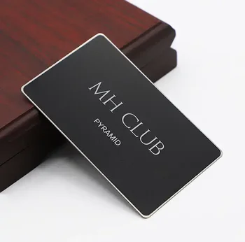 100pcs персонализирана визитка от неръждаема стомана Безплатен дизайн метална членска карта