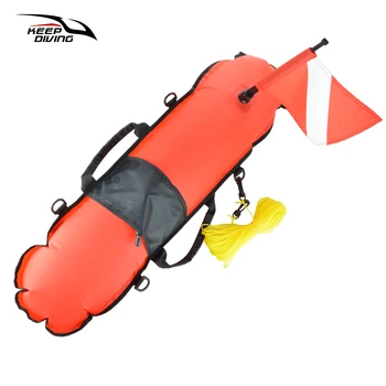 Подводен риболов Гмуркане Инфлация Торпедо Шамандура Сигнал Float Ball + Гмуркане Flag Freediving Gear Оборудване