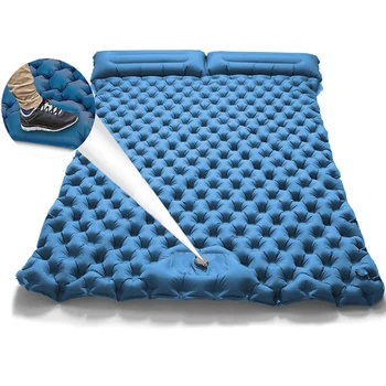 Къмпинг надуваема подложка водоустойчив матрак с възглавница открит двоен спален мат легло възглавница за пътуване