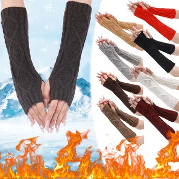 Зимни ръкавици за жени топла ръкавица ветроупорни еластични текстови черни ръкавици термични ръкавици за жени
