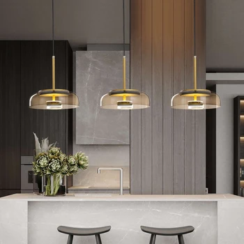 Модерна LED висяща светлина за трапезария Кухня Кафе-бар Творчески скандинавски таванни полилеи Интериорно осветление Висящи лампи