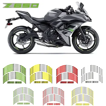 Нов висококачествен 12 бр годни мотоциклет колело стикер ивица отразяващ джанта за Kawasaki Z650