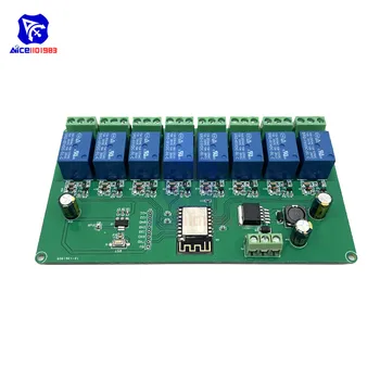 diymore ESP8266 EPS-12F Безжичен WiFi програмируем модул 8-канален релеен щит разширителна платка за Arduino IOT DC 7 -28V / 5V