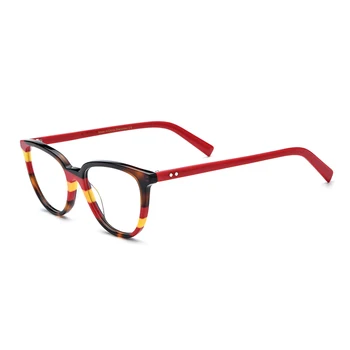 Оригинална ретро костенурка срещу червени котешки очи Рамка за очила за мъже и жени Модна ниша INS стил ацетат очила рамка