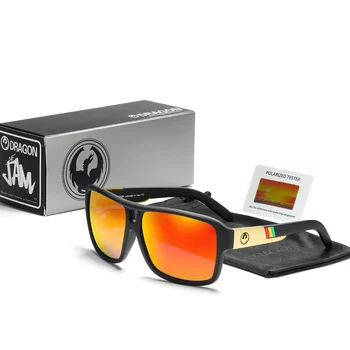 Класически дизайн на марката Квадратни поляризирани слънчеви очила Мъже Dragon JAM мъжки черни спортни слънчеви очила на открито Дамски очила UV400