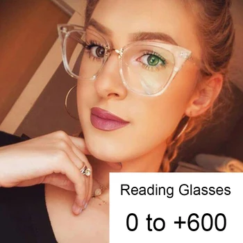+1.0 +1.5 +2.0 +2.5 Завършени очила за четене Луксозна марка Pink Leoaprd Cat Eye очила рамка жени анти синя светлина очила