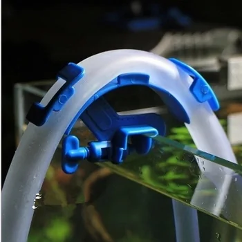 Blue Fish Aquarium Filtration Water Pipe Filter Hose Holder For Mount Tube Tank Accessories