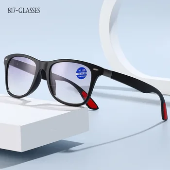 Очила за четене Жени Мъже Нови външни двойни светлинни пресбиопични очила Анти синя светлина градиентни слънчеви очила