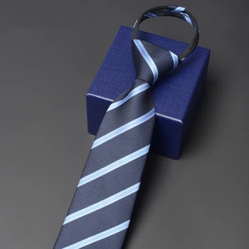 Чисто нов мъжки 8CM широк цип вратовръзка високо качество бизнес връзки за мъже официална рокля риза вратовръзка класически раирана вратовръзка