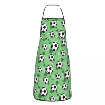 Унисекс футболна топка и гол зелен модел Кухня готвач готвене печене престилка жени мъже футбол Tablier кухня за градинарство