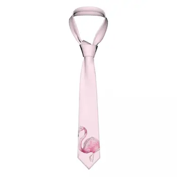 Flamingo Men Women Necktie Slim Polyester 8 cm Classic Pink Bird Neck Ties for Men Suits Accessories Gravatas Wedding Business