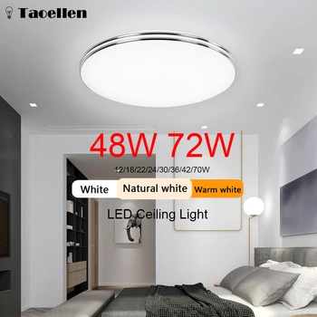 70W модерен полилей LED таван светлина домакински уред 48W 72W димиране бяло/топлобяло/естествена лампа осветително тяло стая декор