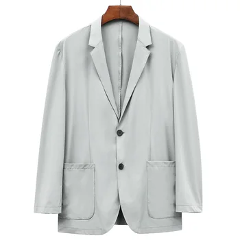 L-Fashion слънчев костюм палто 2023 лято нов млад еластичен тънък костюм мъже климатизирана риза