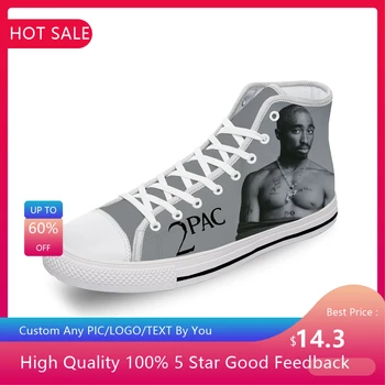 Rap 2pac Tupac High Top маратонки мъжки дамски тийнейджър ежедневни обувки платно бягане обувки 3D печат дишаща лека обувка