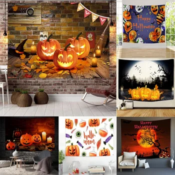 Стенен висящ гоблен Хелоуин дигитален печат празнична атмосфера декорация фонова кърпа 