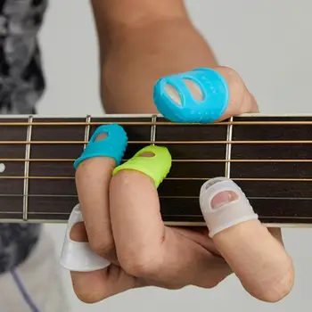 30 бр. Силиконови предпазители за пръсти Протектори за китара за китара без приплъзване на пръсти за укулеле (случаен цвят)