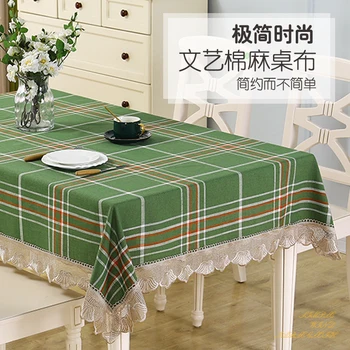 Памучно бельо карирана покривка за маса за хранене кърпа правоъгълна покривка за маса за хранене изкуство