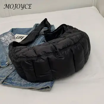 Ватирана чанта за подмишници Мини чанта за рамо Плътен цвят Мода чанта за подмишници Мека стилна чанта за буфери Голям капацитет Ежедневни чанти за съединител
