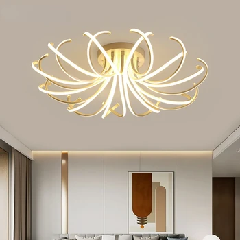 Модерни светодиодни таванни светлини за всекидневна спалня бял цвят алуминий avize AC85-265V лампарас де техо Таванни лампи