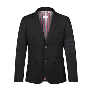 6361-2023 Костюм мъжки корейски версия на модерен младежки тънък красив Запад униформа комплект британски стил раирана ежедневно яке