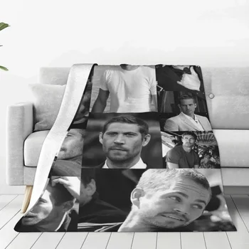Пол Уокър актьор одеяло фланела лято дишаща леки тънки хвърлят одеяла за диван кола покривки