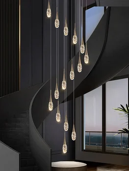 Дизайнер стълбище полилей вила хол осветление висящи кухненска светлина LED минималистичен фамилен апартамент делукс полилей
