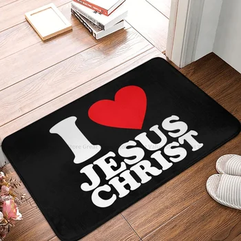 Нехлъзгаща изтривалка Обичам Исус Христос Всекидневна спалня Мат Открит килим Начало модел декор