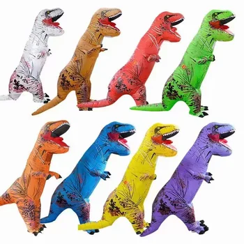 Динозавър надуваем костюм цяло тяло динозавър аниме косплей костюми смешно парти динозавър Хелоуин костюм за възрастни