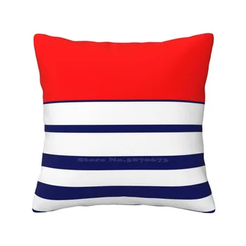 Stripes хвърлят възглавница възглавница покритие червено бяло и синьо ивици САЩ крайбрежния океански плаж флаг моряк лятна платноходка