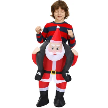 Нова детска коледна парти рокля Дядо Коледа надуваем костюм за момчета момичета талисман костюми Purim аниме косплей костюм