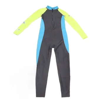 Пълен мокър костюм твърд цветен блок фини шевове детски бански дълъг ръкав UPF50+ защита бързо съхнене за лятото