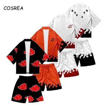 Cosrea Cosplay костюм Кимоно Узумаки Акацуки Харуно Сакура Спортен костюм Блузи Панталони Шорти Disfraz Дрехи Тениска Палто
