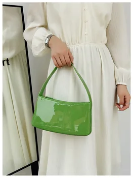 Brand Designer Jelly Дамска чанта за рамо Прост цвят на бонбони Crossbody чанта Малка правоъгълна чанта