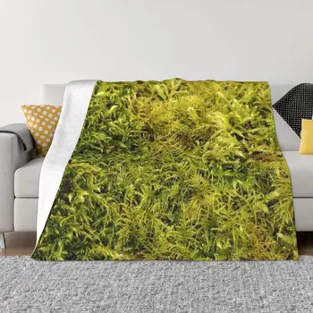 Green Moss Texture Throw Blanket Хелоуин одеяло Heavy одеяло за диван тънък