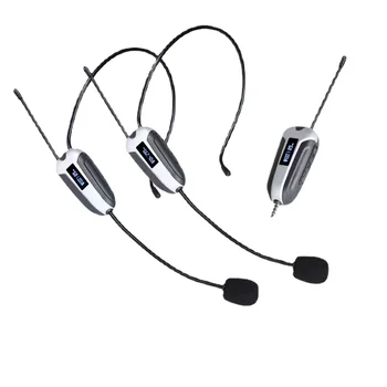 UHF слушалки Безжичен микрофон Професионален безжичен микрофон 6.35mm приемник за високоговорители Гласов усилвател за обучение на преподаване