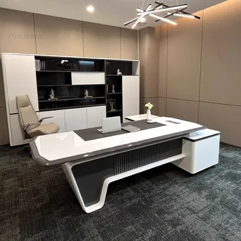 Нов висок клас боя офис мебели компютър бюро маса шеф бюра дизайнер минималистичен бюро мода игрална маса т
