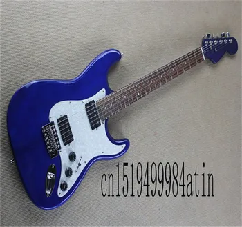 Най-високо качество Персонализирано тяло синьо деколте Rosewood fingerboard Electric Guitar