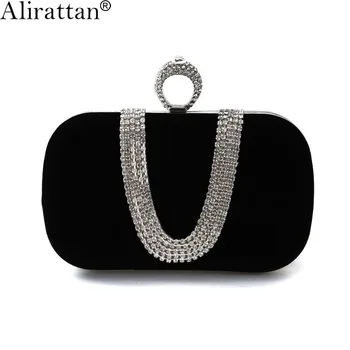 Нова диамантена вечерна чанта за съединител за жени 2024 Модерен дизайн Chian рамо Crossbody сватбени чанти Дамска чанта за вечеря