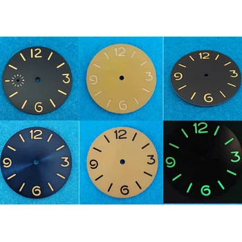 38.8mm зелен светлинен стерилен часовник за ETA 6497 6498 Части за ремонт на движение