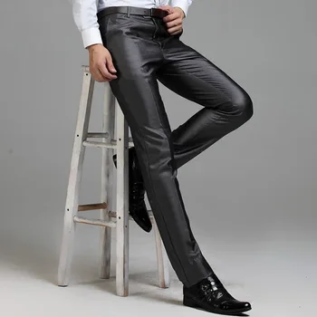 Мъже 2024 Пролет Есен Нови Slim Fit Официални панталони Мъже Stretch Бизнес Ежедневни панталони Мъжки сватбен костюм Офис панталони A251