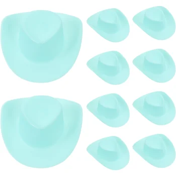 10pcs мини западни шапки пластмасови миниатюрни шапки къща шапки