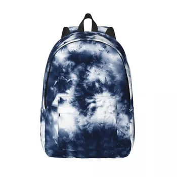 Синя вратовръзка боя модел тийнейджърката раница спорт студент туризъм пътуване daypack за мъже жени лаптоп платно чанти