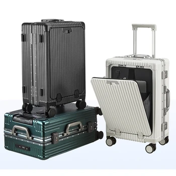 Многофункционална предна кутия за количка с голям капацитет Творческо отваряне на бизнес багаж Калъф за лаптоп Държач за водна чаша Подвижен багаж